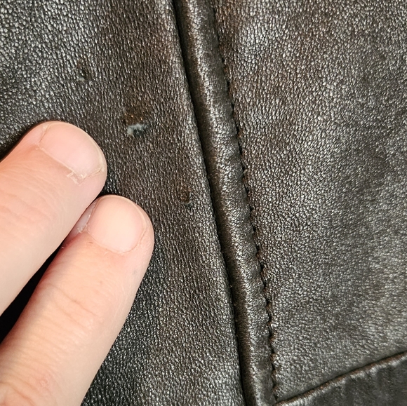 Ms. Maxima black leather coat mid-length trench size women's M - Picture 9 of 13